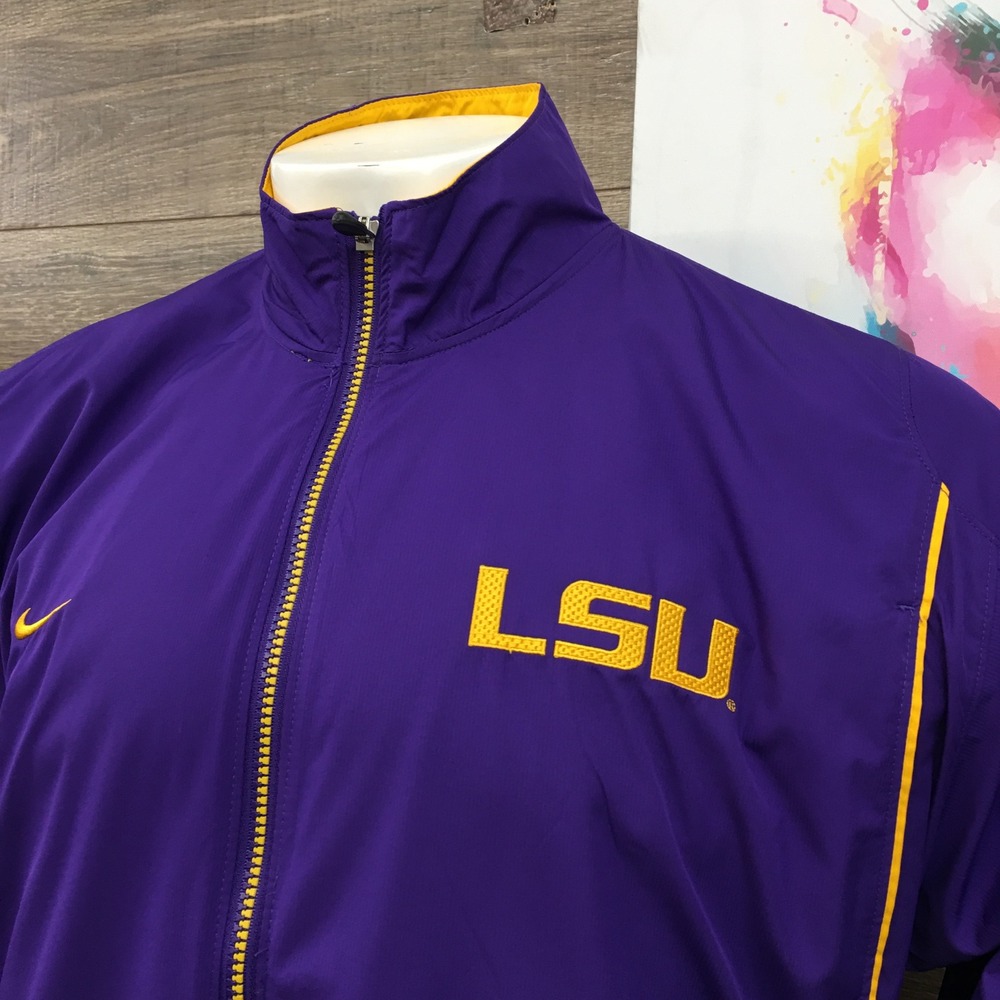 Vintage Nike LSU‎ Tigers Windbreaker Y2K Track Jacket Full Zip NCAA Mens Large - Picture 2 of 8
